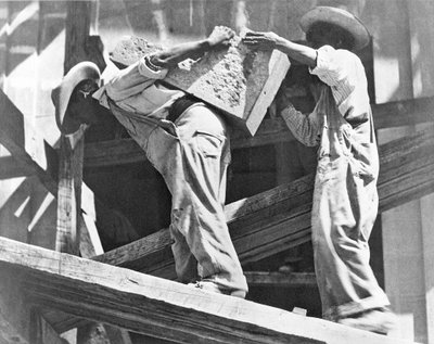 Construction Workers at the Stadium, Mexico City by Tina Modotti